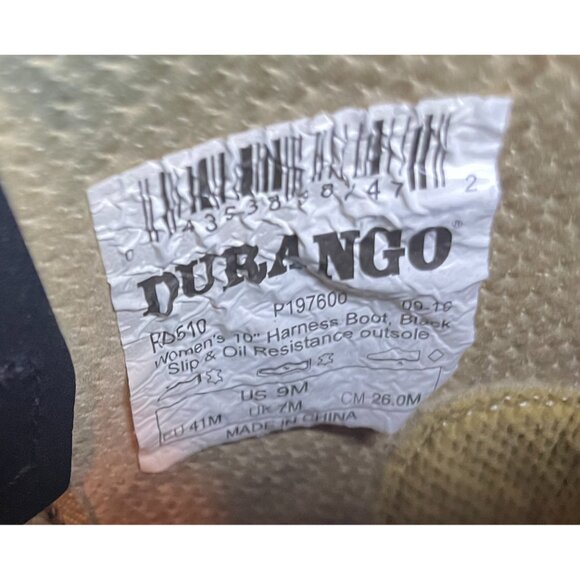 Durango RD510 Women’s 10" Harness Boot Black - Size US9M  EU41M UK 7M Preowned - Picture 8 of 15